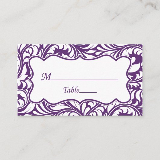 Cartes de Mariage violet blanc | Carte d'évaluatio (Devant)