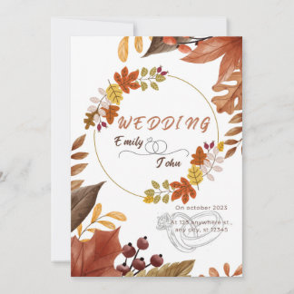 Cartes de mariages couleurs d'automne Minimaliste