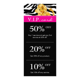 Cartes de marketing de salon Zebra rose Blonde Tan