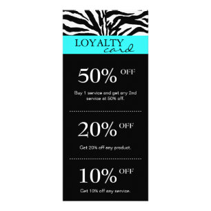 Cartes de marketing du salon Zebra Blue Black