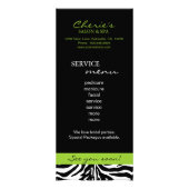 Cartes de marketing du salon Zebra Lime Green Blac (Dos)