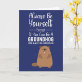 Cartes de marmottes mignonnes Animaux drôles Bonne (Fleur jaune)