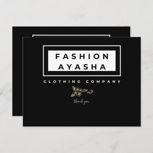 Cartes de marque Merci (Devant / Derrière)