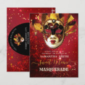 Cartes de masquerade élégante (Devant / Derrière)