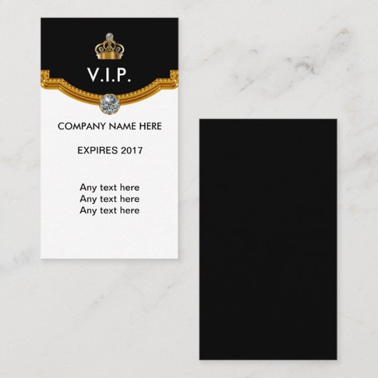 Cartes de membre VIP (Devant / Derrière)