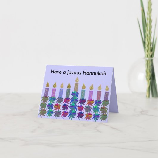Cartes de Menorah de fleur de Hannukah (Devant)