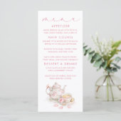 Cartes de menu à motif gingham rose sur le thème d (Debout devant)