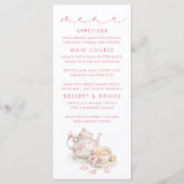Cartes de menu à motif gingham rose sur le thème d (Devant)