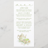 Cartes de menu à motif gingham vert sur le thème d (Devant)