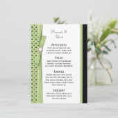 Cartes de menu à pois noir et vert clair (Debout devant)