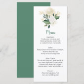 Cartes de menu à rack Fleurs Roses Blanches Crème (Devant / Derrière)