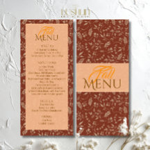 Cartes de menu automne tons bruns plats