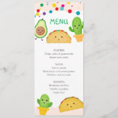 Cartes de menu Baby shower Taco Party (Devant)