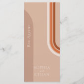 Cartes de menu beige Arc abstrait, Terracotta, Rou (Dos)