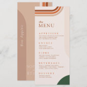 Cartes de menu beige Arc abstrait, Terracotta, Rou (Devant / Derrière)