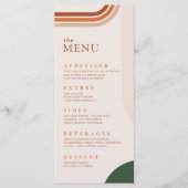 Cartes de menu beige Arc abstrait, Terracotta, Rou (Devant)
