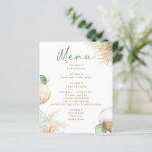 Cartes de menu Boho vert sauge et beige (Debout devant)