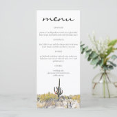 Cartes de menu Cactus Saguaro du désert d'Arizona (Debout devant)