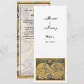 Cartes de Menu Carte du Monde Antique Blanche #2 (Devant / Derrière)