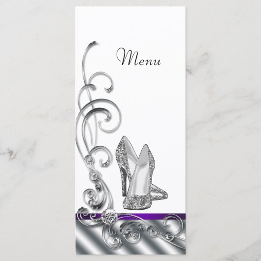 Cartes de menu Chaussure à talon haut Violet (Devant)