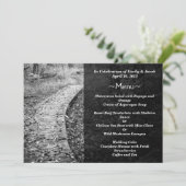 Cartes de menu Chemin de forêt (Debout devant)