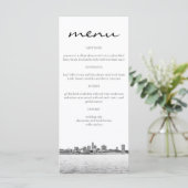Cartes de menu Cleveland Skyline simples (Debout devant)