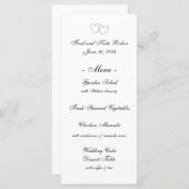 Cartes de menu "Coeurs bloquées" (Devant / Derrière)