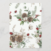 Cartes de menu Cônes de pin et Feuillage d'hiver (Dos)