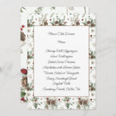 Cartes de menu Cônes de pin et Feuillage d'hiver (Devant / Derrière)