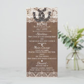 Cartes de menu Country Western Fer à cheval rustiq (Debout devant)