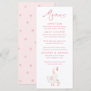 Cartes de menu de Baby Shower sur le thème de l'oi