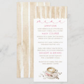 Cartes de menu de Baby Shower sur le thème du café (Devant / Derrière)