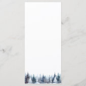 cartes de menu de déjeuner de Noël arbres d'hiver (Dos)