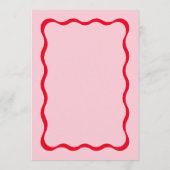 Cartes de menu de Fête des mariées rouge et rose r (Dos)