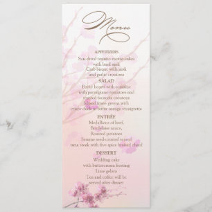 Cartes de menu de fleurs de cerisier/mariage de