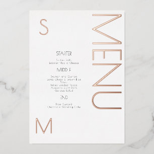 Cartes de menu de jour de mariage en relief gras