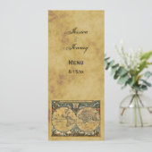 Cartes de menu de la carte du monde antique en dét (Debout devant)