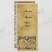 Cartes de menu de la carte du monde antique en dét (Devant / Derrière)