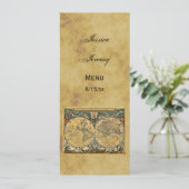 Cartes de menu de la carte du monde antique en dét (Debout devant)