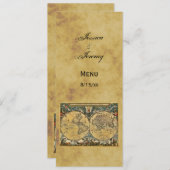 Cartes de menu de la carte du monde antique en dét (Devant / Derrière)