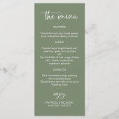 Cartes de menu de mariage à calligraphie minimalis (Devant)