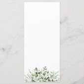 Cartes de menu de mariage à la verdure élégante (Dos)