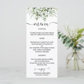 Cartes de menu de mariage à la verdure élégante (Debout devant)