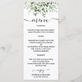 Cartes de menu de mariage à la verdure élégante (Devant)
