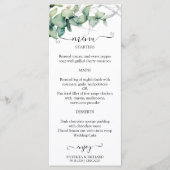 Cartes de menu de mariage à l'aquarelle rustique a (Devant)