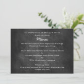 Cartes de menu de mariage à tableau noir (Debout devant)