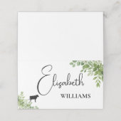 Cartes de Menu de Mariage avec Feuilles de Sauge V (Extérieur déplié)