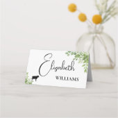 Cartes de Menu de Mariage avec Feuilles de Sauge V (Devant)