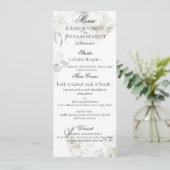 Cartes de menu de mariage botaniques à feuillage f (Debout devant)