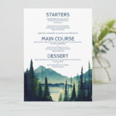 Cartes de menu de mariage camping (Debout devant)